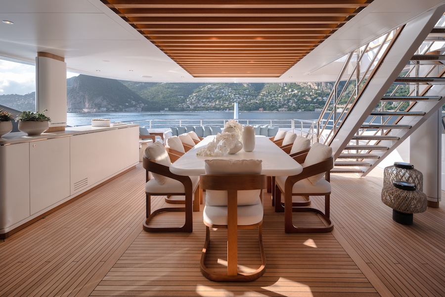 Benetti Asani superyacht dining table