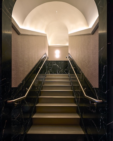 Kith Manhattan Flagship new york nolita verias green marble barrel vault ceiling staircase