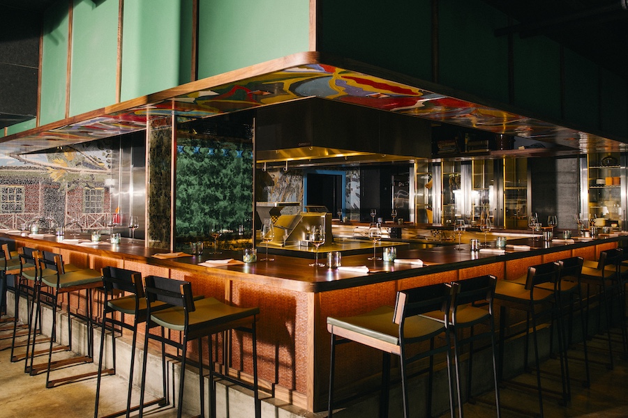 Kabawa and bar Kabawa Caribbean food daiquiri wine bar green orange blue bar