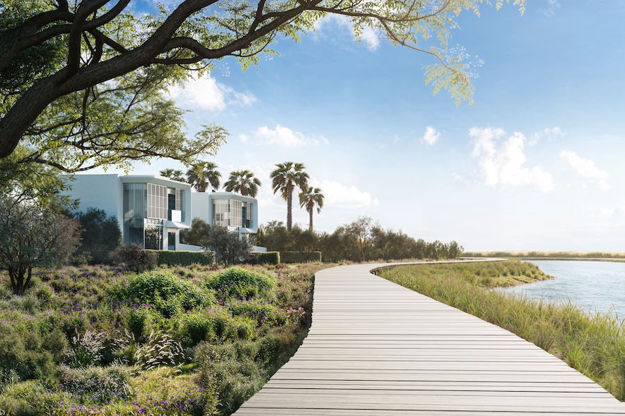 Fahid Island abu dhabi luxury residential sustainable development ocean trees walkway