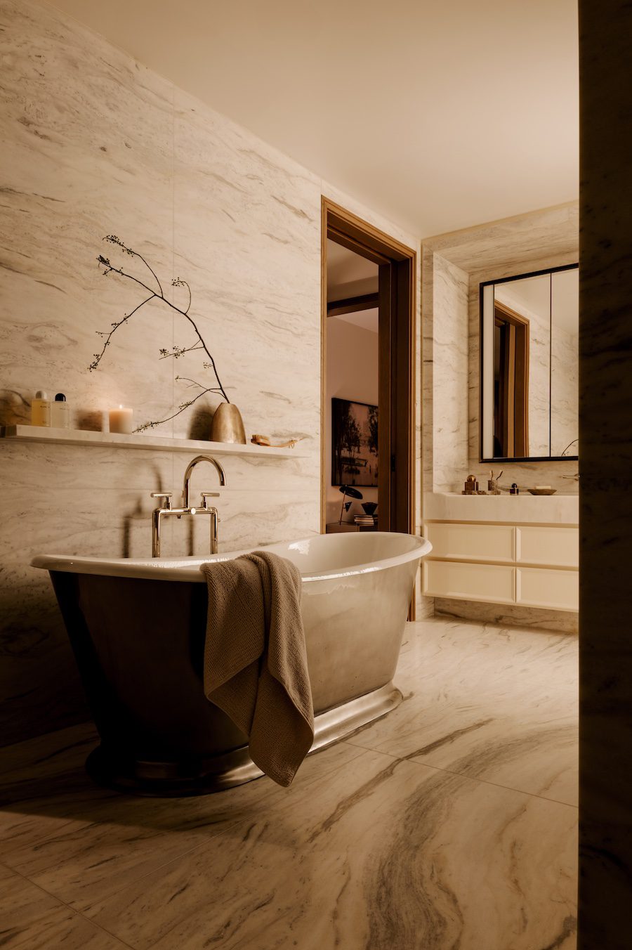 rosewood hotel branded residences beverly hills los angeles california bathroom standing tub