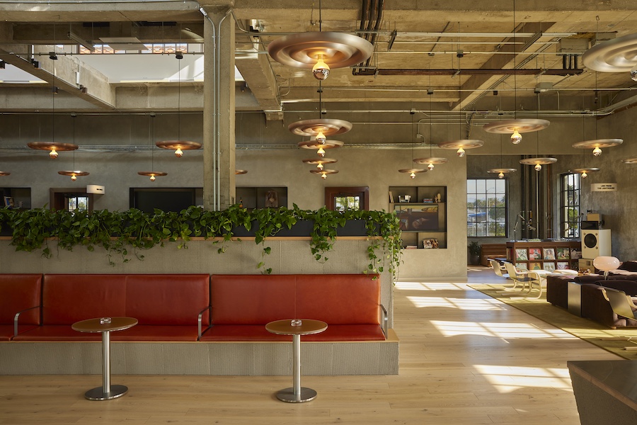 the lighthouse creative collaborative coworking space venice beach post office workspace private office meeting rooms theater studios industrial design orange banquet