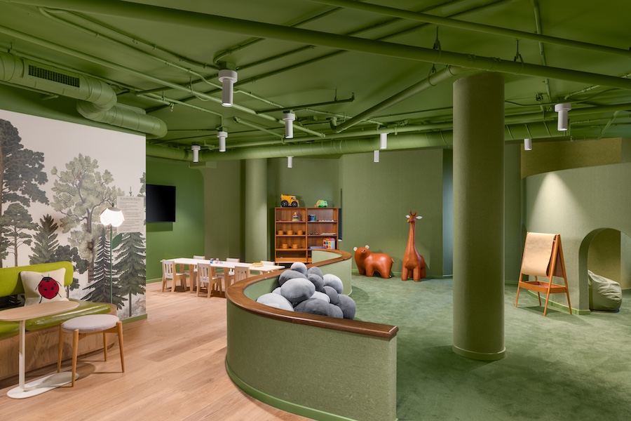 The Clara residences silicon valley california treehouse green playroom tree painting